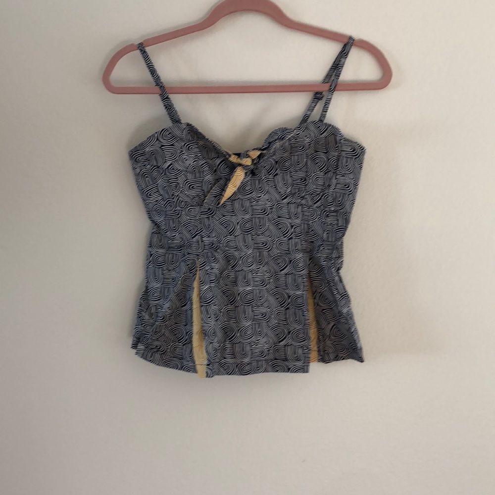 Anthropologie Odille removable strap blouse navy